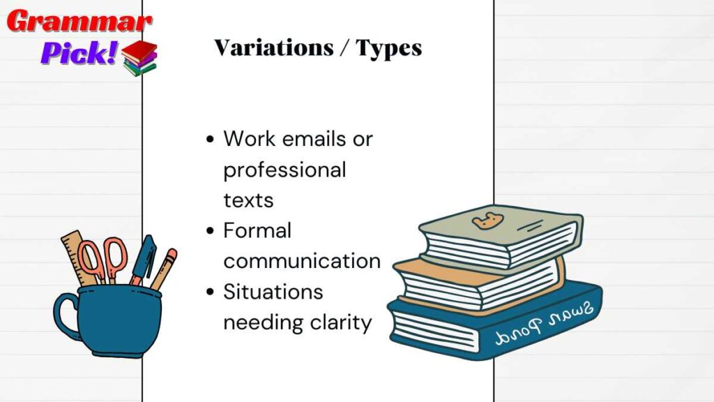 Variations  Types